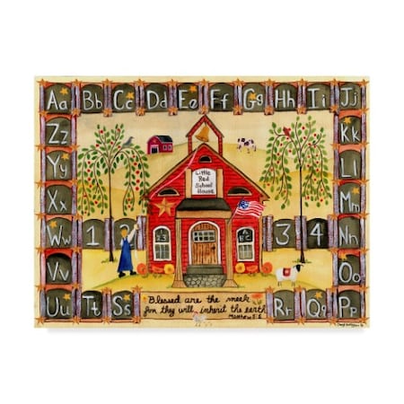 Trademark Fine Art Little Red School House by Cheryl Bartley, 24x32-Inch Fine Art, Multicolor